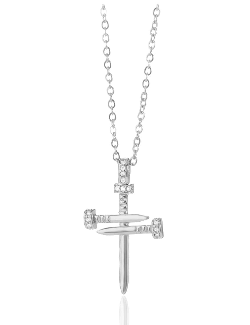 Expression Bracelets Nailed To The Cross Dainty Chain Necklace-Silver