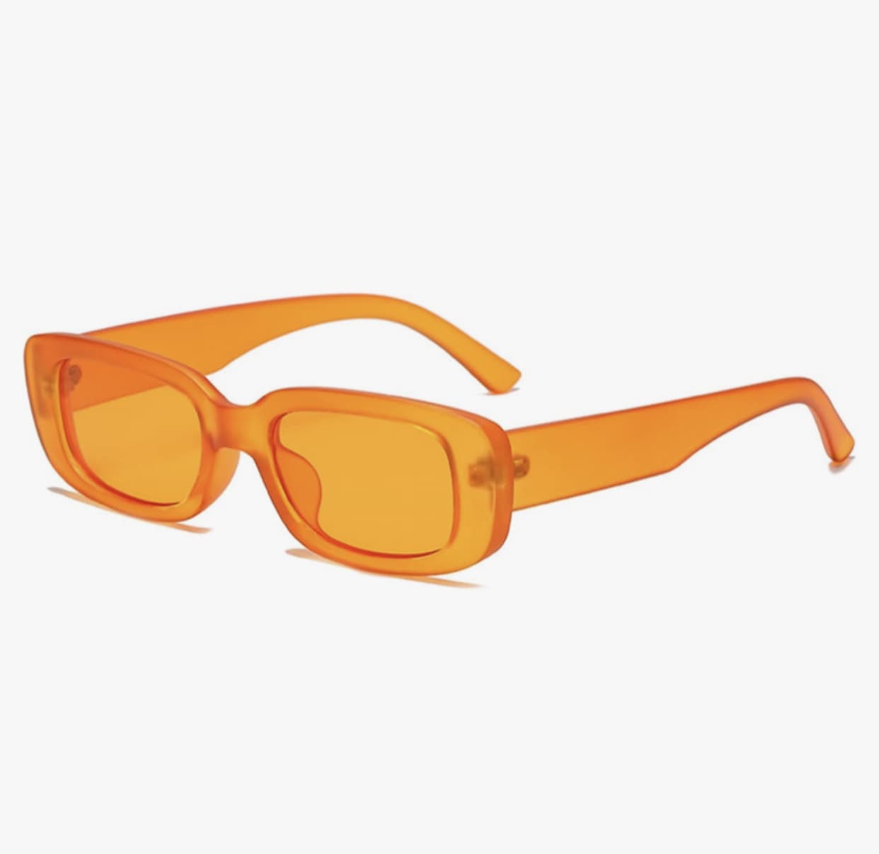 Retro Rectangle Sunglasses-Matte Orange