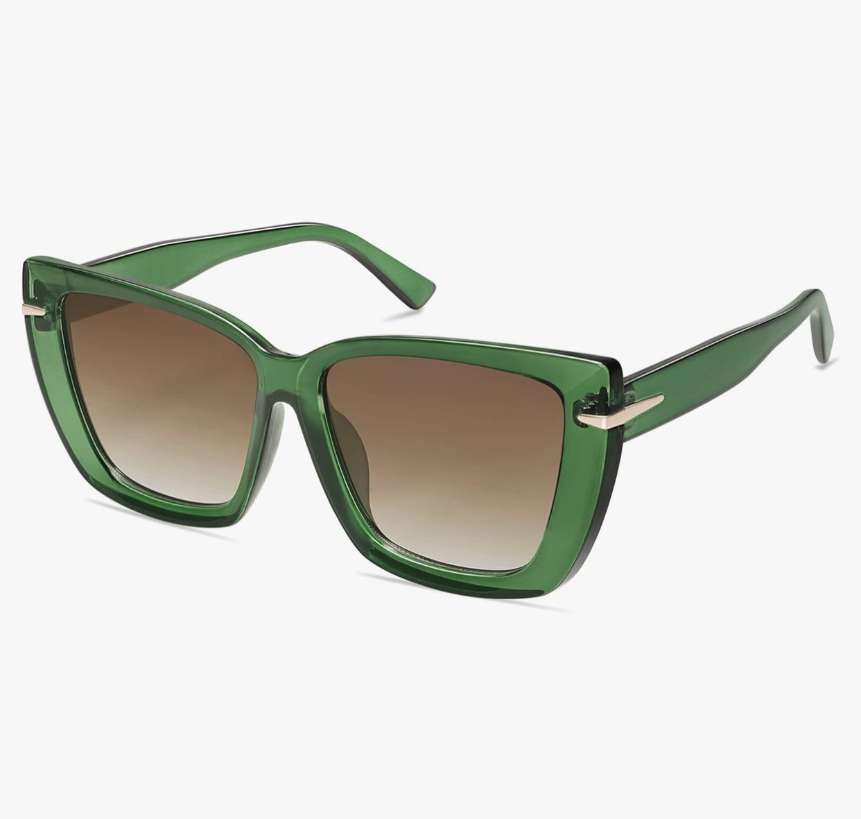 Oversized Cat Eye Sunglasses-Green