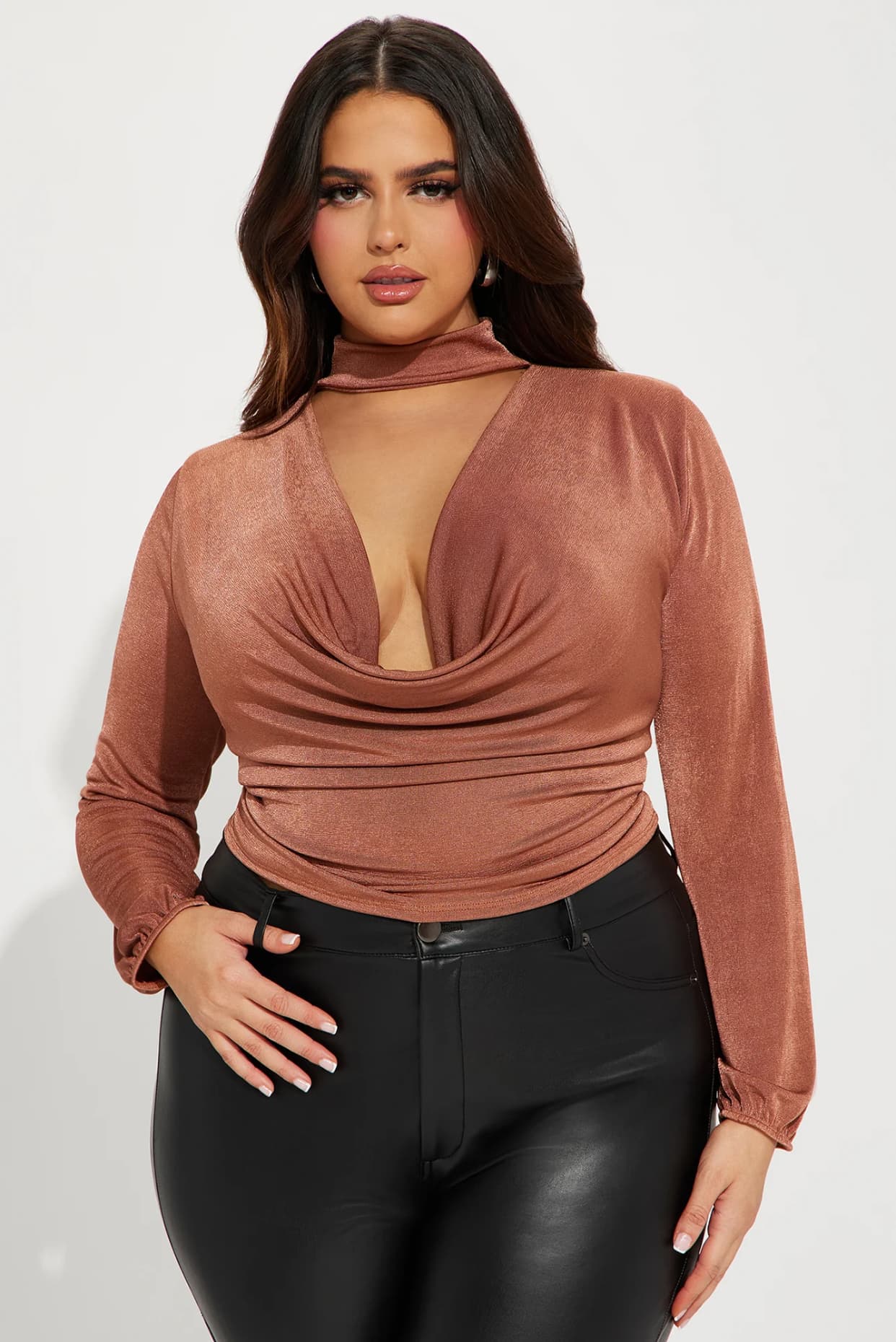 Noelle Cowl Neck Top 1X