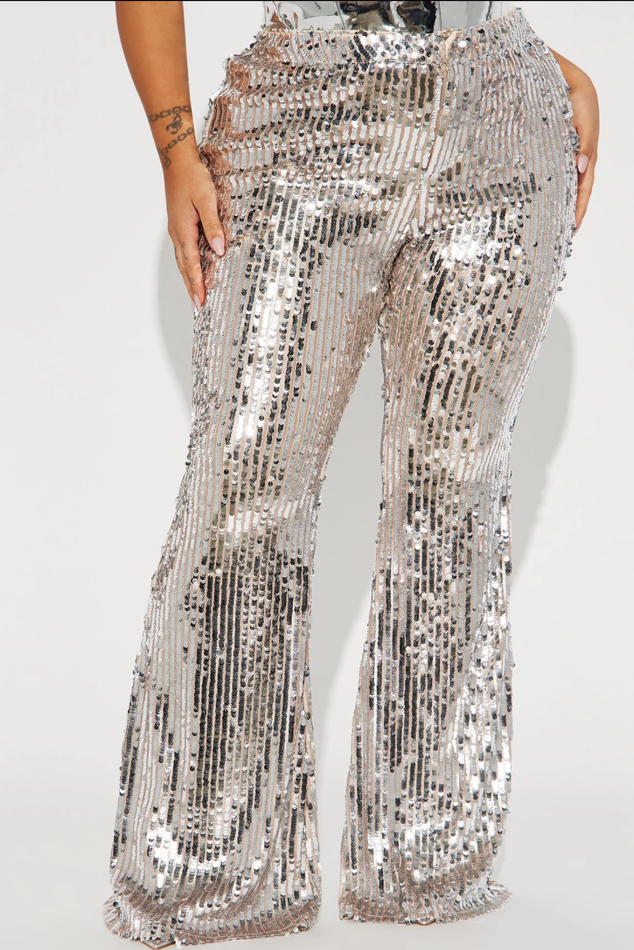 Move it Sequin Pants-Ivory 1X