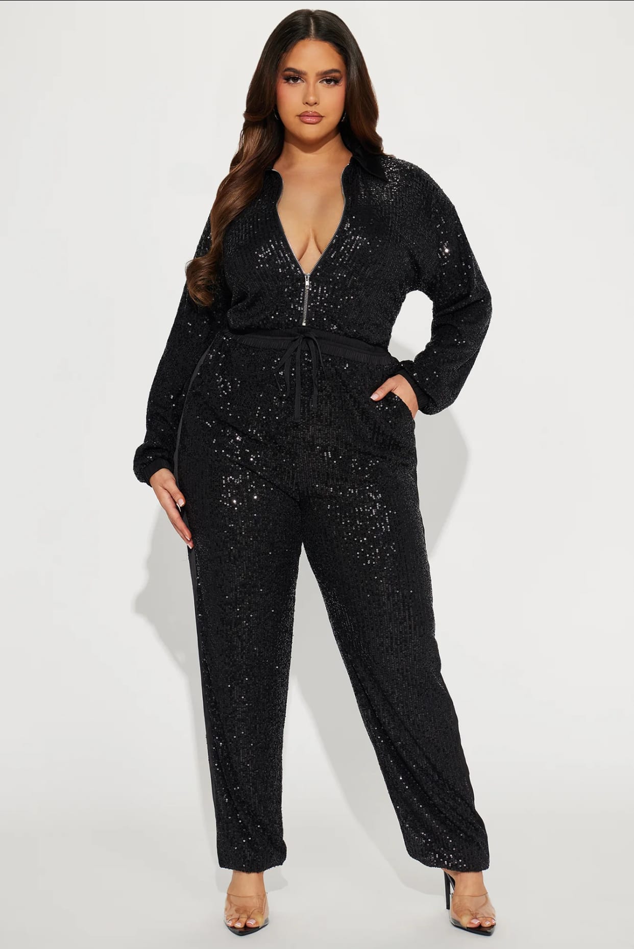 Sparkle Sequin Jumpsuit 1X